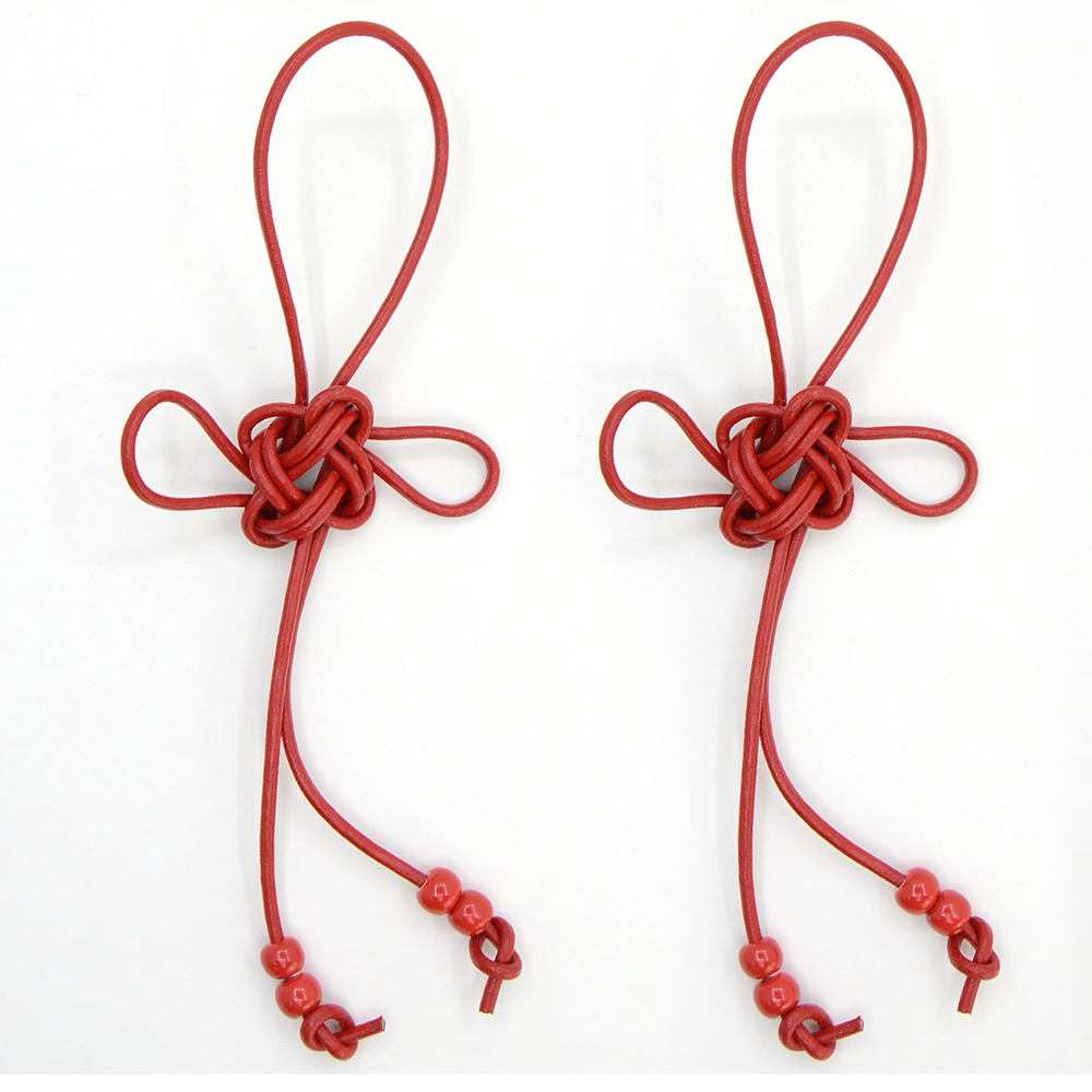 DIY Lucky Knots Leather - Blessing Knots (including material) - red 2 pcs